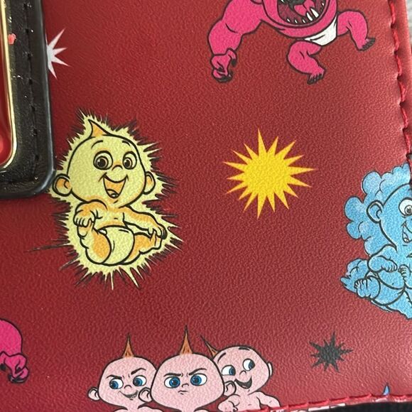 Pixar incredibles Brand new jack jack hard tag red loungefly faux leather wallet - Picture 8 of 14